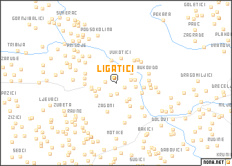 map of Ligatići