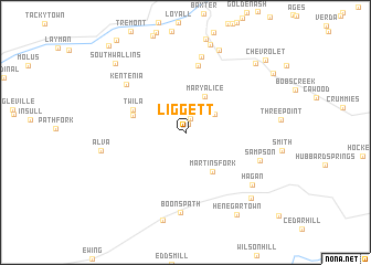 map of Liggett