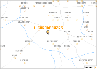 map of Lignan-de-Bazas