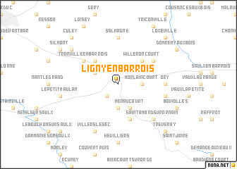 map of Ligny-en-Barrois