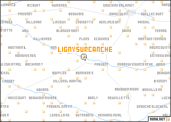 map of Ligny-sur-Canche