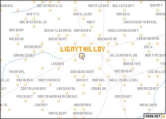 map of Ligny-Thilloy