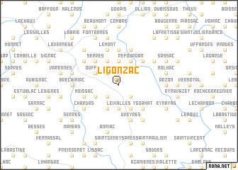 map of Ligonzac