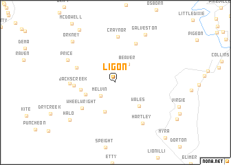 map of Ligon