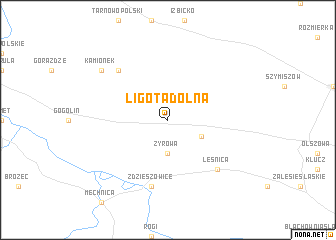 map of Ligota Dolna