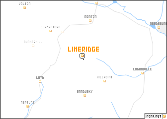 map of Lime Ridge