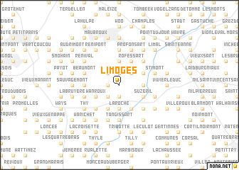 map of Limoges