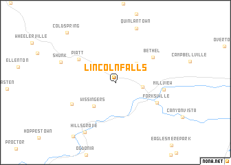map of Lincoln Falls