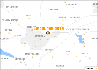 map of Lincoln Heights