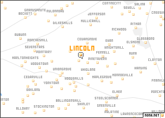 map of Lincoln