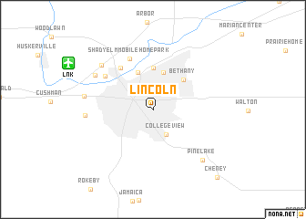 map of Lincoln