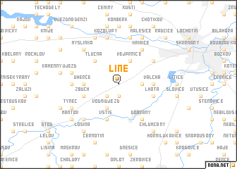 map of Líně