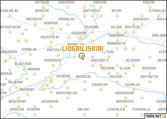 map of Liogailiškiai