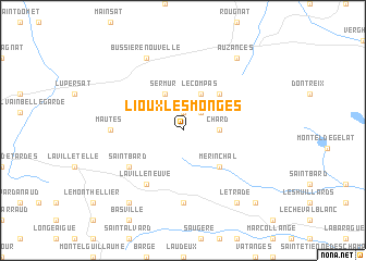 map of Lioux-les-Monges