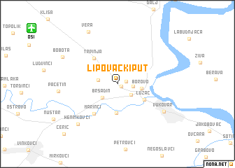 map of Lipovački Put