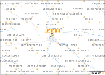 map of Lisieux