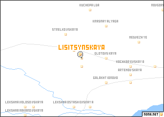 map of Lisitsynskaya