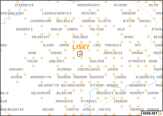 map of Lísky