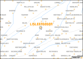 map of LʼIsle-en-Dodon