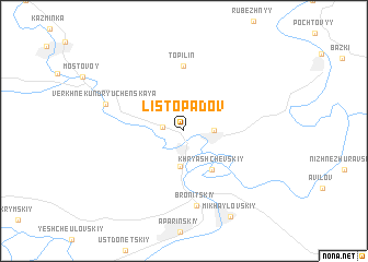 map of Listopadov