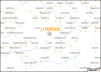 map of Litenčice