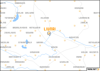 map of Liūnai