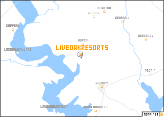 map of Live Oak Resorts
