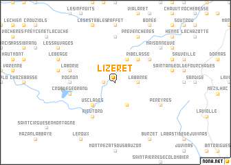 map of Lizeret