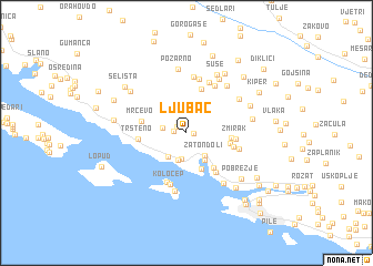 map of Ljubač