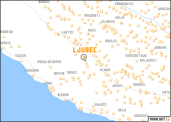 map of Ljubeć