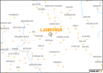 map of Ljuberađa