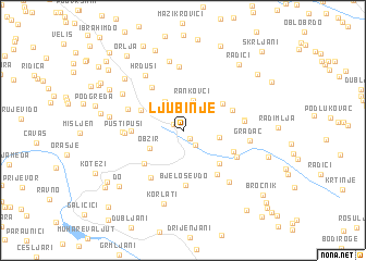 map of Ljubinje