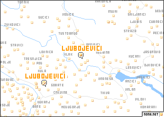 map of Ljubojevići