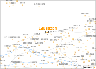 map of Ljubožda