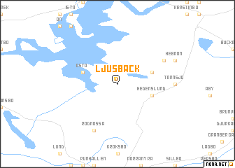 map of Ljusbäck