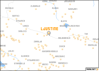 map of Ljuštine