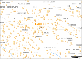 map of Ljuteš