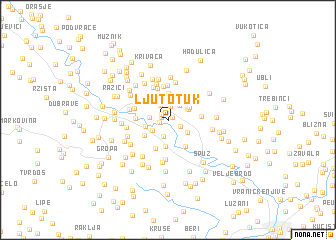 map of Ljutotuk