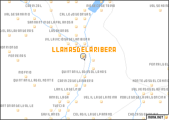 map of Llamas de la Ribera