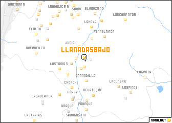 map of Llanadas Bajo