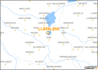 map of Llanaloma