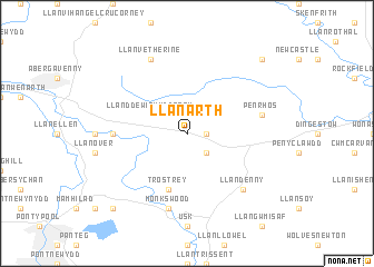 map of Llanarth