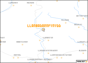 map of Llanbadarn-fynydd