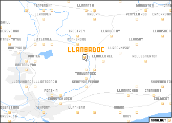 map of Llanbadoc