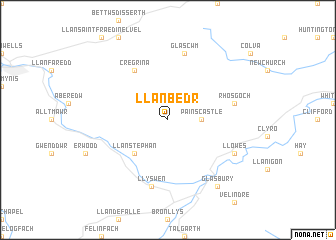 map of Llanbedr