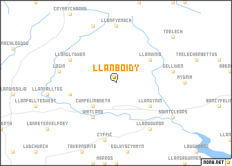 map of Llanboidy