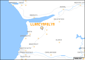 map of Llancynfelyn