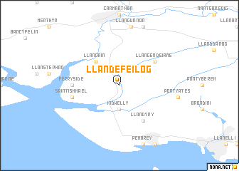 map of Llandefeilog
