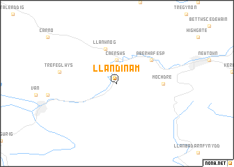 map of Llandinam