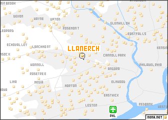 map of Llanerch